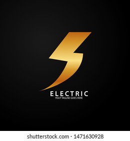 Thunder and bolt lightning logo design template. Electric flash and energy vector illustration