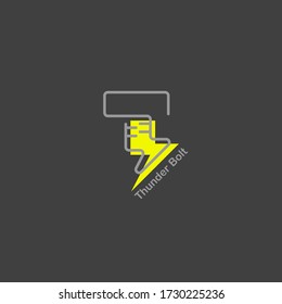thunder bolt logo simple line art