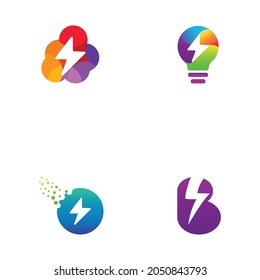 thunder bolt logo and symbol illustration