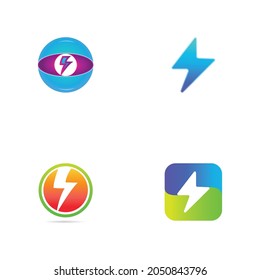 thunder bolt logo and symbol illustration