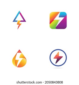 thunder bolt logo and symbol illustration