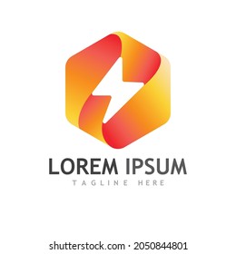 logotipo de perno de brillo e ilustración de símbolo