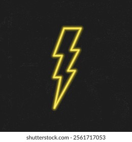 Thunder bolt neon sign.Thunder logo, emblem. Light banner. Vector illustration. 