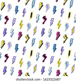 Thunder bolt seamless pattern. Flash symbol abstract abstract background for wallpaper, cover fills, web page background, surface textures, textile print.