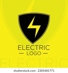 Protector de perno de trueno, protección eléctrica. Plantilla de icono del logotipo del vector