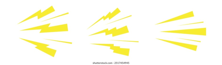 thunder bolt shock icon cartoon effect lightning