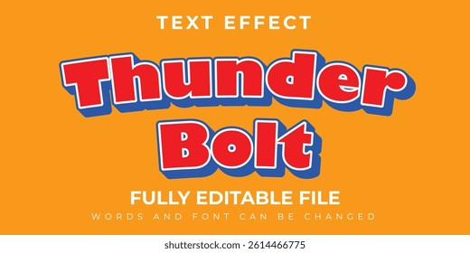 Thunder Bolt Text Effect Design With Yellow Background