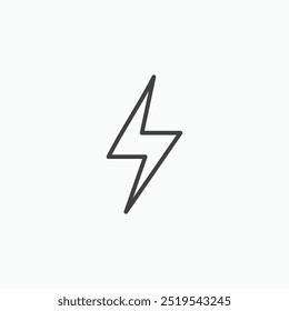 Thunder bolt thin liner icon isolated
