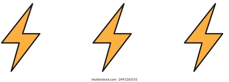 Thunder bolt vector icon. Flash logo set. Lightning icons white background. Electrical sign. Thunderbolt symbol. Electric concept stock vector illustration.