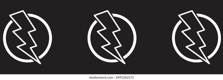 Thunder bolt vector icon. Flash logo set. Lightning icons white background. Electrical sign. Thunderbolt symbol. Electric concept stock vector illustration.