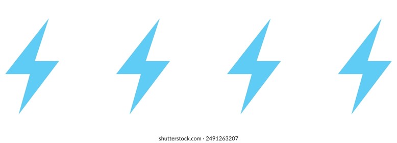 Thunder bolt vector icon. Flash logo set. Lightning icons white background. Electrical sign. Thunderbolt symbol. Electric concept stock vector illustration.