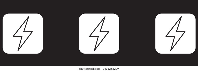 Thunder bolt vector icon. Flash logo set. Lightning icons white background. Electrical sign. Thunderbolt symbol. Electric concept stock vector illustration.