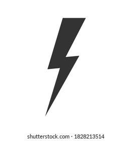 Thunder bolt vector icon. Lightning strike symbol High voltage electric sing. Weather and forecast logo. Black silhouette isolated on white background.