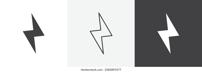 Thunder bolt vector icons collection graphic designs for ui designs