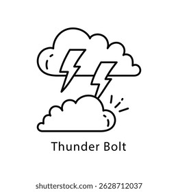 Ícone De Estilo De Contorno Do Vetor De Parafuso De Thunder. Arquivo Eps 10