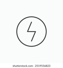 Thunder boltline in Thin line black color. flat simple vector symbols illustration.