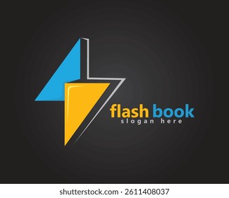 thunder book logo, two stacked books forming thunder, logo design inspiration