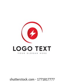 Tipo de letra de auge de trueno plantilla de logotipo O, logotipo vectorial para identidad empresarial y de empresa 