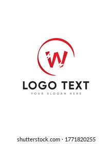 Thunder boom letter type W logo template, vector logo for business and company identity 