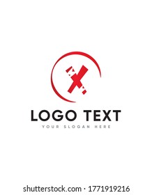 Plantilla de logotipo de tipo de letra de auge de trueno X, logotipo de vector para identidad empresarial y de empresa 