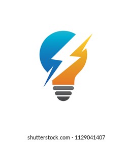 Thunder and Bulb Logo Template