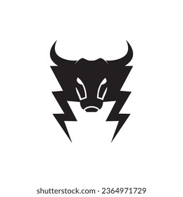 thunder bull logo icon design.