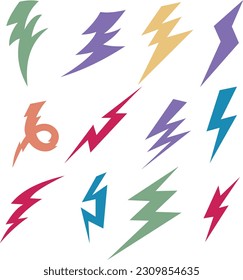 Das Thunder-Paket zeigt die beeindruckende Schönheit von Blitzschlägen, die in einer Reihe von lebhaften Farben aufgenommen wurden.