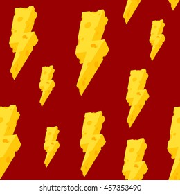 Thunder butter cheese vector Seamless pattern isolated wallpaper background Red