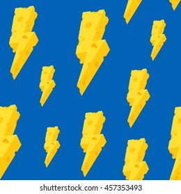 Thunder butter cheese vector Seamless pattern isolated wallpaper background blue