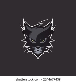 Plantilla de diseño de logotipo de gatos trueno