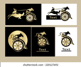 Thunder chariot concept logo design. Vector illustration.