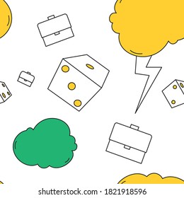 Thunder cloud dice portfolio surface pattern design.
