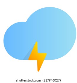 Thunder Cloud with Flat Icon