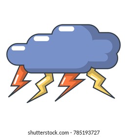 Thunder cloud icon. Cartoon illustration of thunder cloud vector icon for web