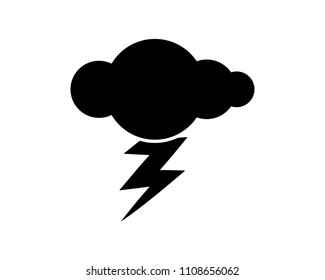 thunder cloud icon design illustration,glyph style design, designed for web and app