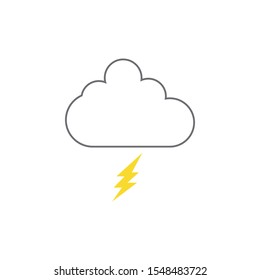 Thunder cloud icon design template vector isolated
