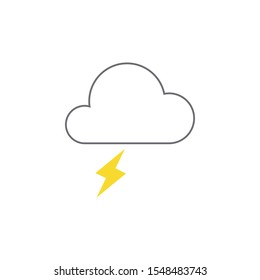 Thunder cloud icon design template vector isolated