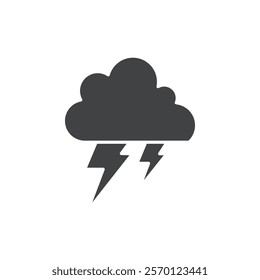 thunder cloud icon Flat logo set collection