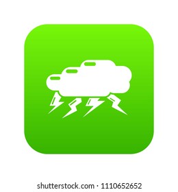 Thunder cloud icon. Simple illustration of thunder cloud vector icon for web