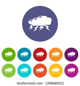 Thunder cloud icon. Simple illustration of thunder cloud vector icon for web