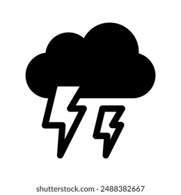 Thunder Cloud Icon Vector Symbol Design Illustration