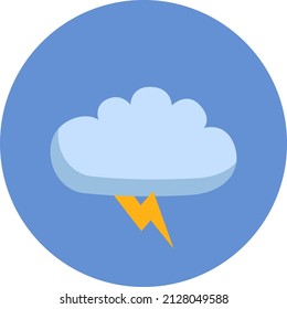 Thunder cloud, illustration, vector on a white background.