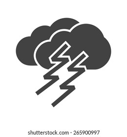 Thunder, cloud, lightning, storm icon vector image. Can also be used for weather, forecast, season, climate, meteorology. Suitable for web apps, mobile apps and print media.