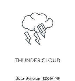 Thunder Cloud linear icon. Thunder Cloud concept stroke symbol design. Thin graphic elements vector illustration, outline pattern on a white background, eps 10.