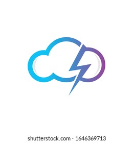 Thunder Cloud Logo with Gradient Color