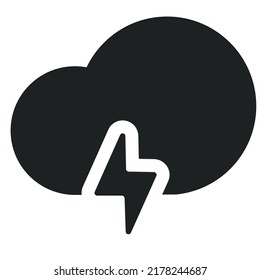 Thunder Cloud with Solid Icon