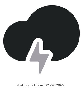 Thunder Cloud with Two Tone Icon