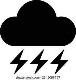 Icono de Vector de Trueno de Nube