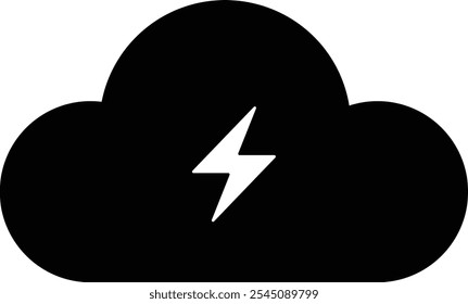 Trueno en el icono de Vector en la nube