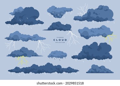 thunder cloud vector template collection